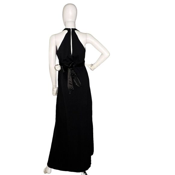 NEW Eva Franco Size 8 Halter Empire Maxi Gown Keyhole Back Goth Vamp - Picture 3 of 10